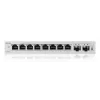 Valdomas L2 Gigabit Switch Zyxel GS1200-10v3 — 8x Gigabit (10/100/1000), 20 Gbps, MAC 4000, stalinis, pilkas