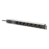 DIGITUS DN-95441 maitinimo paskirstymo blokas PDU 7 AC lizdų 1U juodas sidabrinis