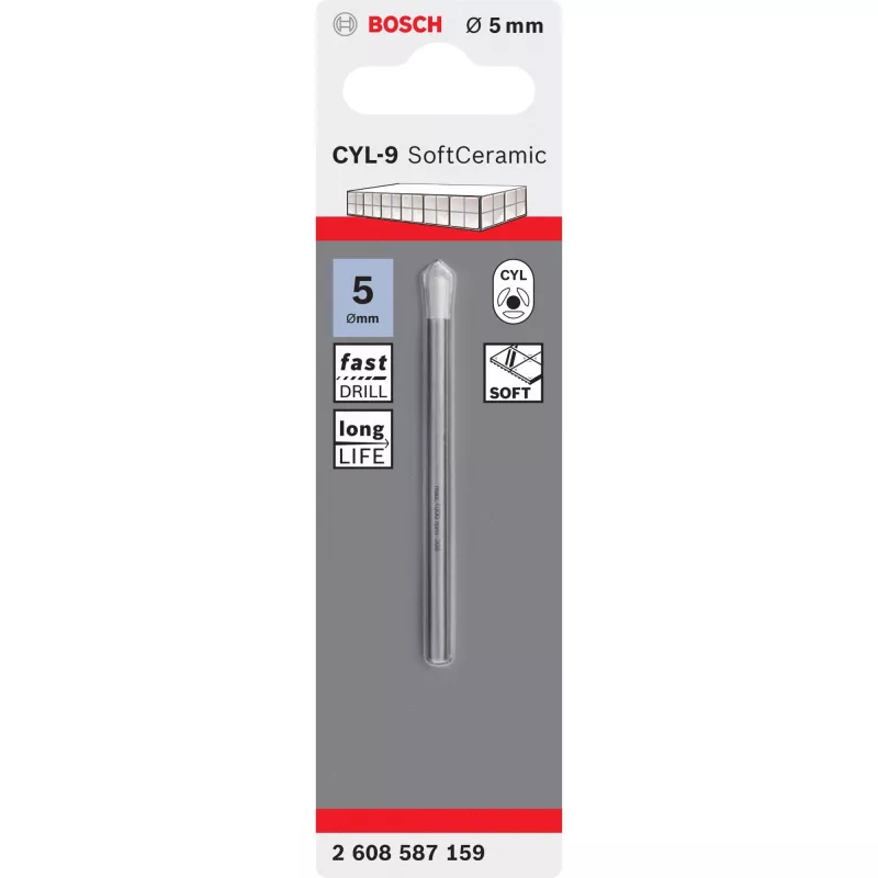 Gręžtuvas Bosch CYL-9, 5 mm skersmuo, 70 mm ilgis, 1 vnt.