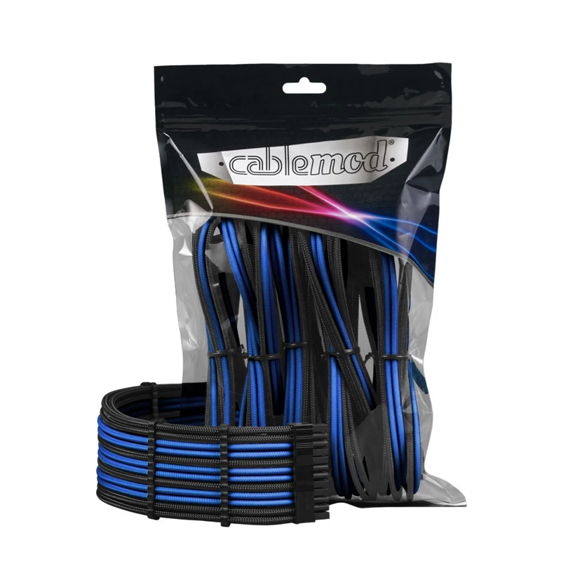 CableMod PRO ModMesh 12VHPWR kabelio prailginimo rinkinys juoda/mėlyna – 12VHPWR GPU maitinimo prailginimas