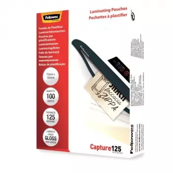 Fellowes Glossy laminavimo maišeliai kortelėms 125 mikronų 75x105 mm