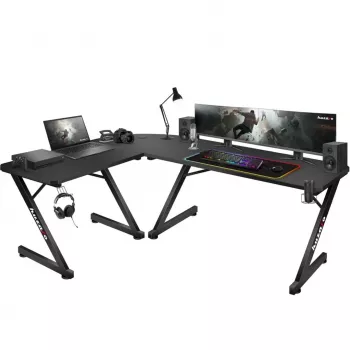 Kampinis stalas Huzaro Hero 7.0 Black – anglies pluošto viršus, aliuminio rėmas 1540×1170×725 mm