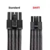CableMod C-Series Pro ModMesh kabelių rinkinys Corsair Type 5 RMx Shift maitinimo šaltiniams, 2x 12V-2x6, StealthSense, anglies spalva, 65 cm