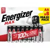 Energizer baterijos Alkaline Max AA LR6, 8 vnt., ekologiška pakuotė