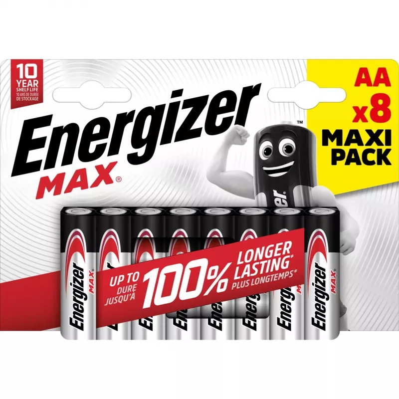 Energizer baterijos Alkaline Max AA LR6, 8 vnt., ekologiška pakuotė