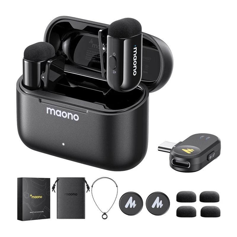 Belaidė mikrofono sistema Maono WM622 PC2 – aukštas jautrumas, mažas triukšmas, 48 kHz / 16 bitų garsas