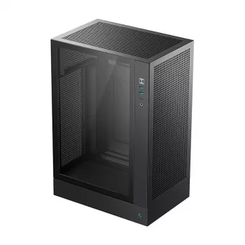 PC korpusas DeepCool CH170 PLUS Tower Black – mikro-ATX/mini-ITX, grūdintas stiklas, USB-C, viršuje montuojamas maitinimo šaltinis