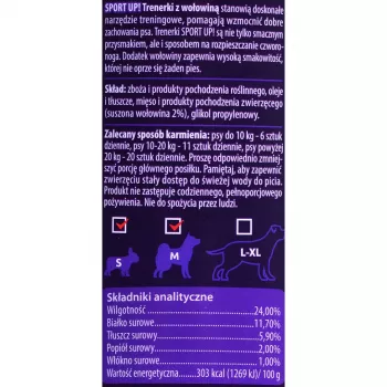 Dresūros skanėstai šunims MACED Sport Up! Beef 300 g – jautienos skonio užkandžiai treniruotėms
