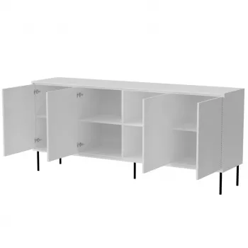 4D ABI komoda 200x45x88 matinis baltas