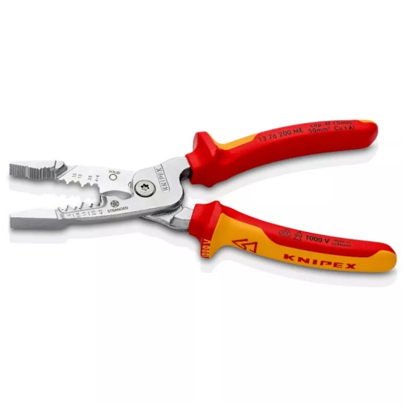 Kabelių nuėmiklis Knipex 13 76 200 ME, 6 mm, nerūdijantis plienas, raudona/geltona
