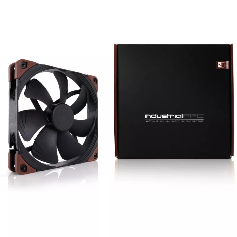 Ventiliatorius Noctua NF-A14 INDUSTRIALPPC-2000 PWM, 140x25 mm, 12V, PWM, 500–2000 RPM, 182.5 m³/h, IP52