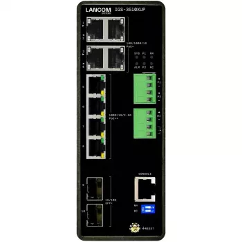 Valdomas LANCOM IGS-3510XUP 3 sluoksnio jungiklis, 8x 2,5G RJ-45 prievadai, 10G palaikymas, PoE, 68 Gbit/s perjungimas