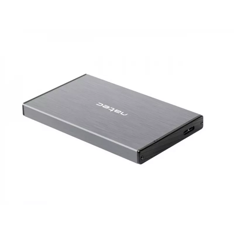 Išorinis HDD/SSD dėklas NATEC Rhino GO — 2,5 colio SATA, 9,5 mm, USB 3.0, aliuminis, pilkas, iki 4 TB