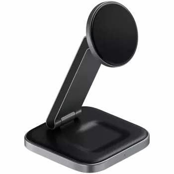 SATECHI 3-in-1 Sulankstomas Qi2 belaidis įkrovimo stovas (Space Gray) su A, C, G tipo kištukais