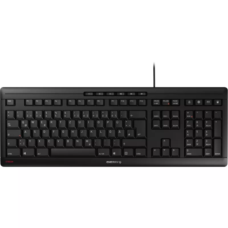 Klaviatūra CHERRY STREAM JK-8500DE-2 Office USB QWERTZ Vokiška juoda