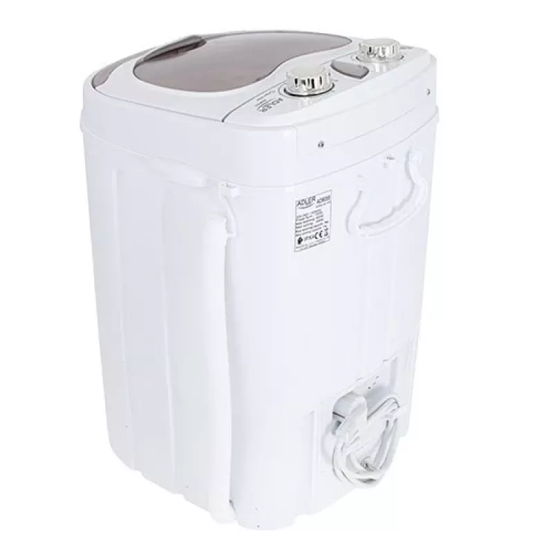 Viršutinio pakrovimo skalbimo mašina Adler AD 8055, nešiojama, 3 kg talpa, kreminė, sukamasis valdymas, 150 W