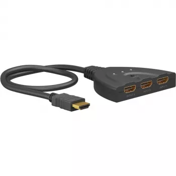 Goobay HDMI jungiklis 3 į 1 (4K @ 30 Hz) | 58487 | Juodas | HDMI moteriška | 3 HDMI moteriška | 0,58 m