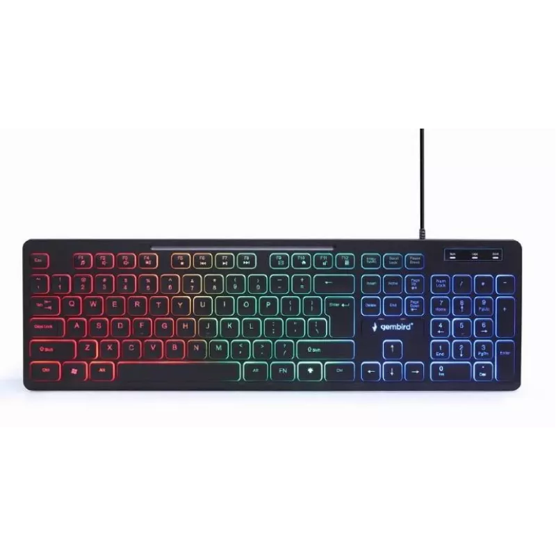 Gembird KBS-UML-01 pilno dydžio laidinė klaviatūra su pele – USB, QWERTY JAV, 104 klavišai, juoda