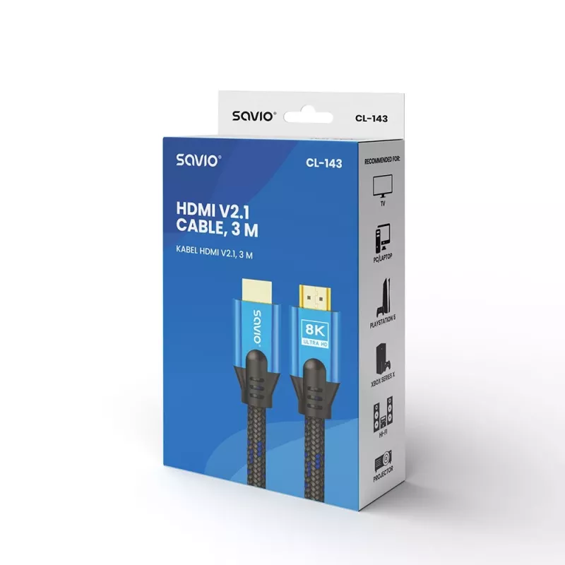 HDMI kabelis Savio CL-143 3 m