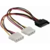 SATA 15 kaiščių į 2x 4 kaiščių Molex moteriškas 20 cm DeLOCK 65159