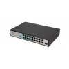 Switch Extralink VIRTUS V3 Unmanaged L2 16x Fast Ethernet (10/100) PoE 1U Juodas