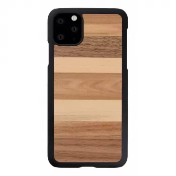 Dėklas iPhone 11 Pro Max iš medžio ir polikarbonato – juodas