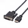 ROLINE adapteris HDMI į DVI-D (Single Link) – 1,5 m – juodas (11.04.5516)