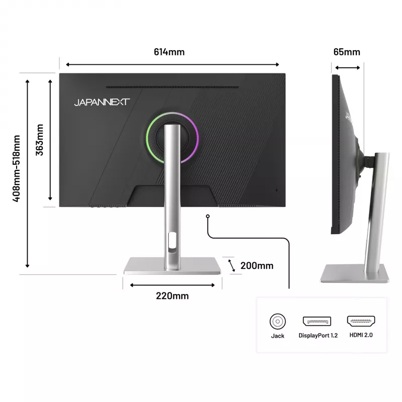 JAPANNEXT JN-I270FHD200F-HSP monitorius 68,6 cm (27 colių) Full HD LED sidabrinis