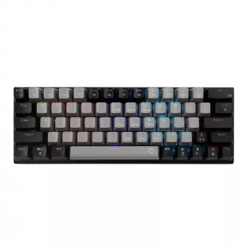 Mechaninė žaidimų klaviatūra White Shark WAKIZASHI-2 JAV išdėstymas pilkai juoda su raudonais jungikliais