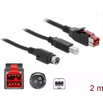 USB laidas DeLOCK 85488 USB 2.0 2 m USB B juodas