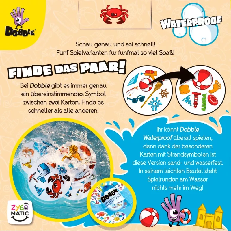 Dobble Waterproof, Kortų žaidimas