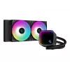 DeepCool LS520 SE AIO skystinis procesoriaus aušintuvas, 2 x 120 mm, ARGB, juodas