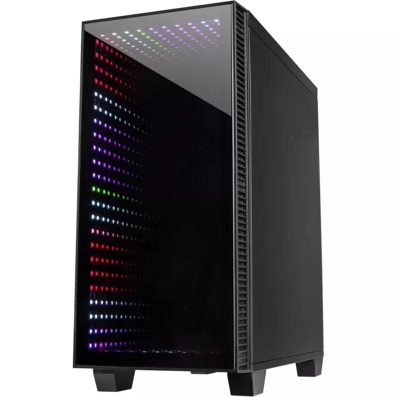 Korpusas INTER-TECH X-608 INFINITY MICRO, microATX, RGB, priekinis ir šoninis grūdintas stiklas, be maitinimo šaltinio