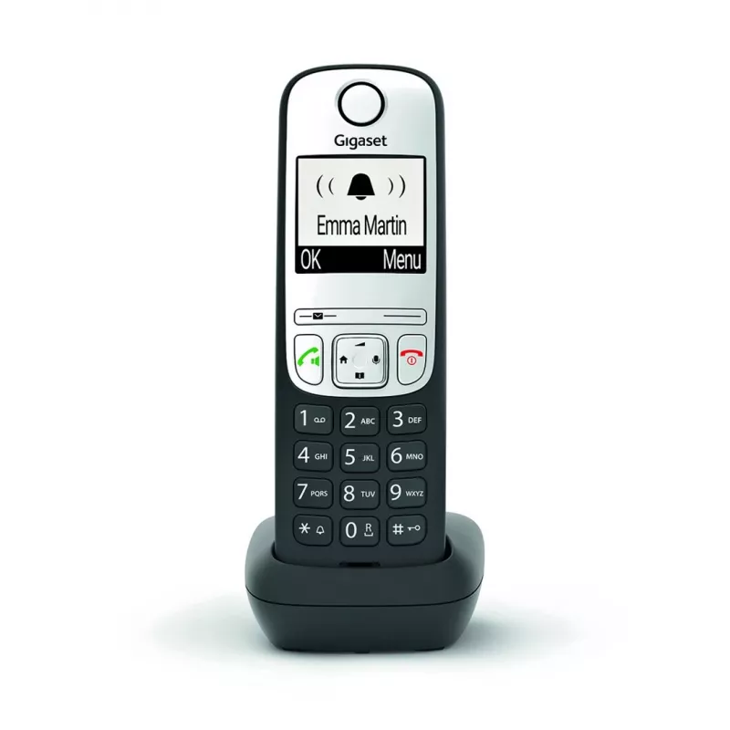 Gigaset A690HX analoginis/DECT telefonas su skambučio numerio atpažinimu, juodas/sidabrinis