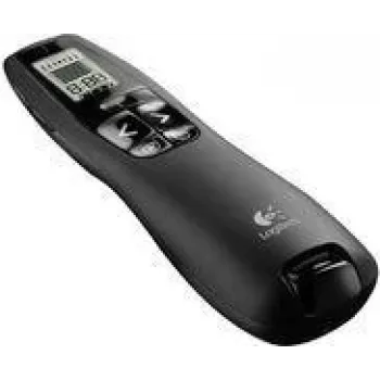 Logitech R800 PRO belaidis pristatymo pultelis – 2,4 GHz, 30 m, AAA baterijos, USB imtuvas, juodos spalvos (910-001350)