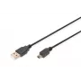 Assmann/Digitus USB 2.0 jungiamasis laidas A-B USB 2.0, 480Mbit/s, USB A - USB mini B, kištukas/kištukas, 1,8m, juodas (AK-300130-018-S)