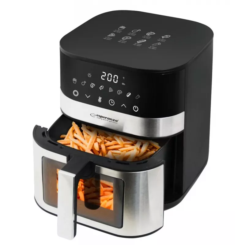 Kepimo krosnelė be aliejaus ESPERANZA Pesce Alla Griglia 5 L, 1400 W, 8 programų, 200°C, jutiklinis valdymas