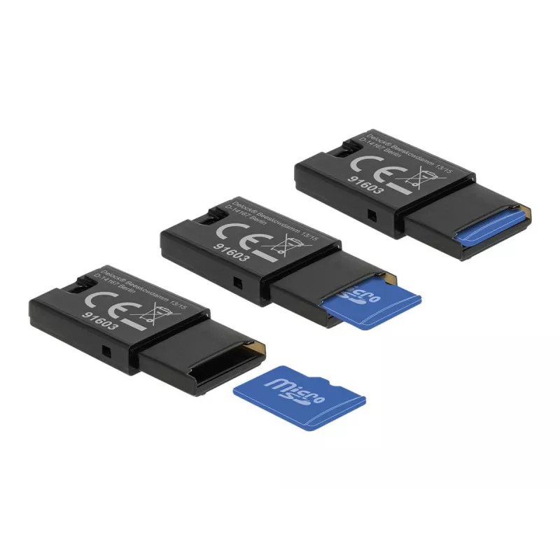 DeLOCK USB 2.0 kortelių skaitytuvas juodas MicroSD MicroSDHC MicroSDXC 480 Mbit/s
