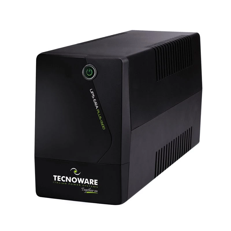 Nepertraukiamo maitinimo šaltinis TECNOWARE Era Plus 1600 – linijinis interaktyvus UPS 1,6 kVA / 1120 W, 2 AC lizdai, USB B tipas, juodas