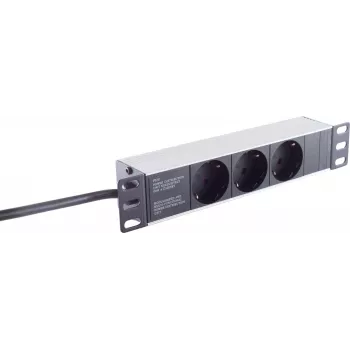 Maitinimo juosta ShiverPeaks BASIC-S 10 colių 3 lizdai 1U juoda