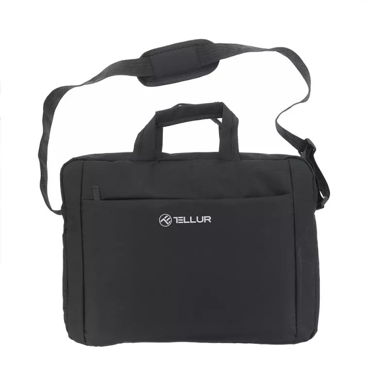 Dėklas nešiojamam kompiuteriui Tellur TLL611312, 15,6 colio, Cozy Black, paminkštintas skyrius, užtrauktuku užsegamos kišenės