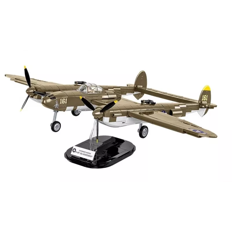 Cobi statybiniai blokeliai Lockheed P-38H Lightning rinkinys 5763 – mastelio modelio rinkinys, kolekcinis lėktuvo modelis