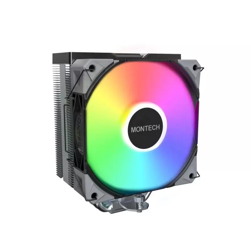 Oro aušintuvas Montech NX400 ARGB, 120 mm ventiliatorius, FDB, 800–1950 RPM, TDP 270 W, juodas