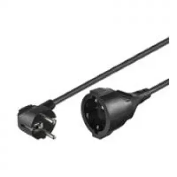Wentronic goobay 93094 - Prailginimo laidas su kištuku CEE 7/7 (kampinis) į lizdą CEE 7/4 - AC 250 V - 10 A - 5,0 m - Juodas