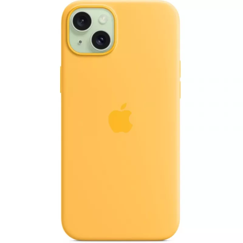 Silicone dėklas Apple iPhone 15 Plus MagSafe oranžinis