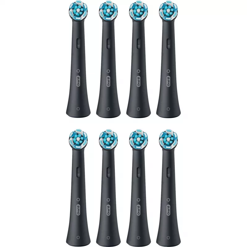 Pakeičiamieji dantų šepetėlių antgaliai Oral-B IOUR8BK 8 vnt., juodi
