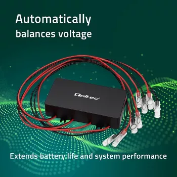Įtampos balansuoklis QOLTEC 51098 48V sistemoms – 4×12V akumuliatorių išlygintuvas