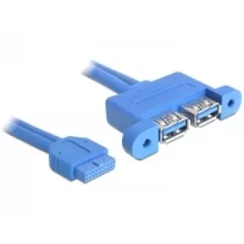 USB laidas DeLOCK 82941 USB 3.2 Gen 1 0,45 m 2 x USB A mėlynas