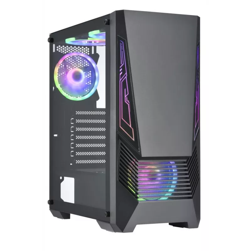 Korpusas GOLDEN TIGER Buffalo M730i, ATX/micro ATX, juodas, Midi Tower