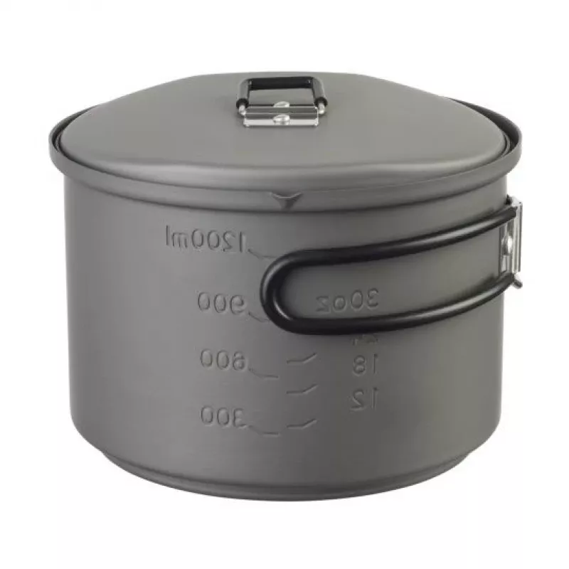 ESBIT puodų rinkinys su alkoholiniu degikliu, aliuminis 1,5 L, Ø15,4 cm, H115 mm, juodas